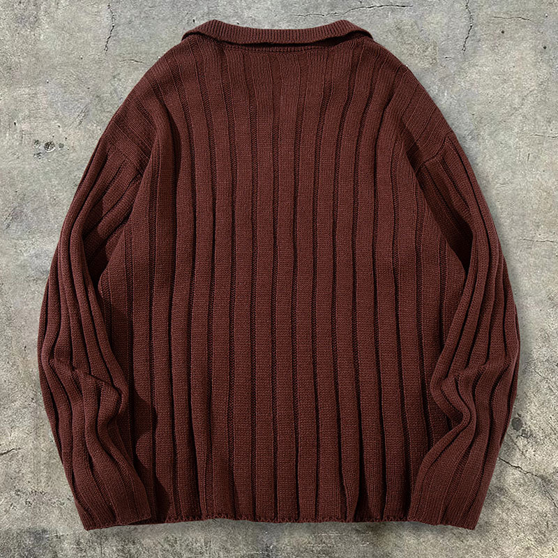 Camisa Polo de Punto con Solapa para Hombre de Acrílico, Corte Holgado, para Ocio