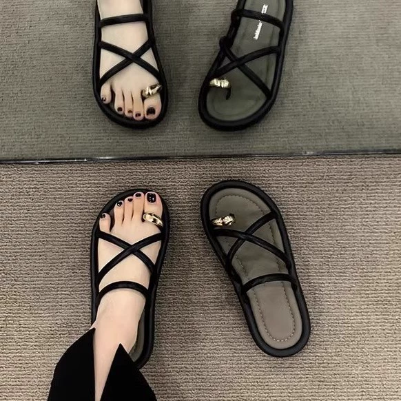 2025 Новый корейский стиль сказочные тапочки модные дикие мягкие штанги повседневные повседневные удобные плоские туфли