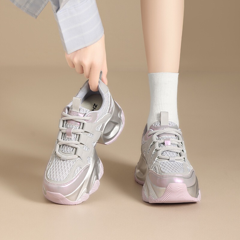 Zhr [Height Increase 5.5] Thick-Soled Dad Shoes for Petite Women, Popular Spring and Autumn High-Value Sports Casual Shoes, Versatile for Women