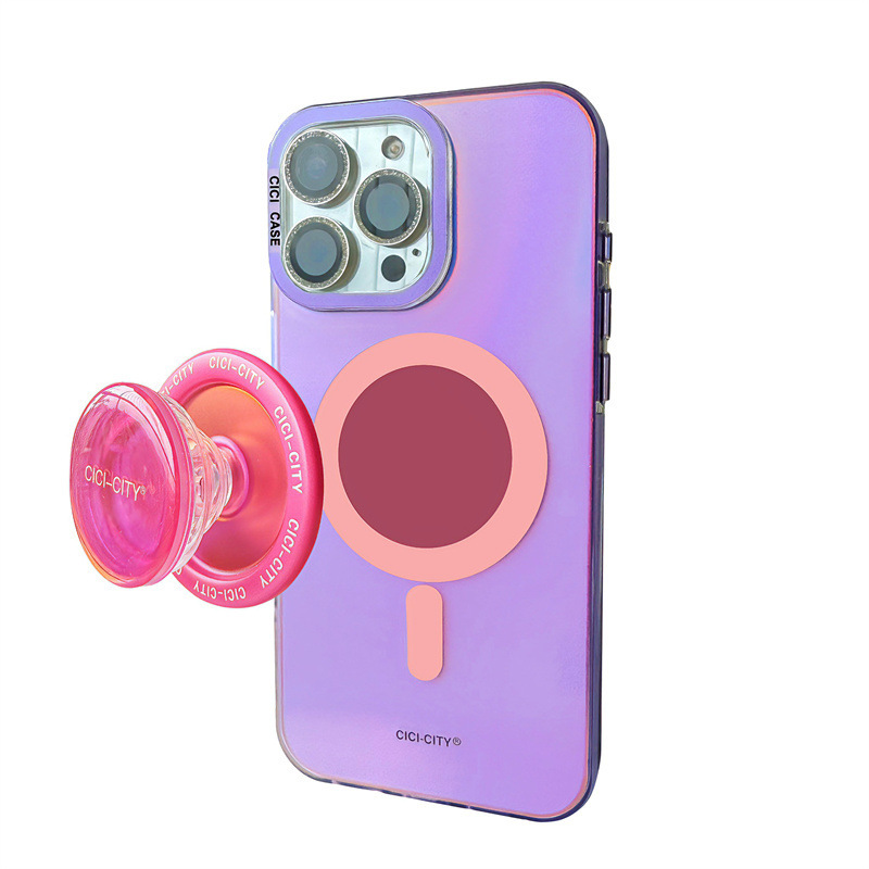 日韩撞色极光磁吸支架适用iPhone17苹果16ProMax/15/14手机壳新款|undefined