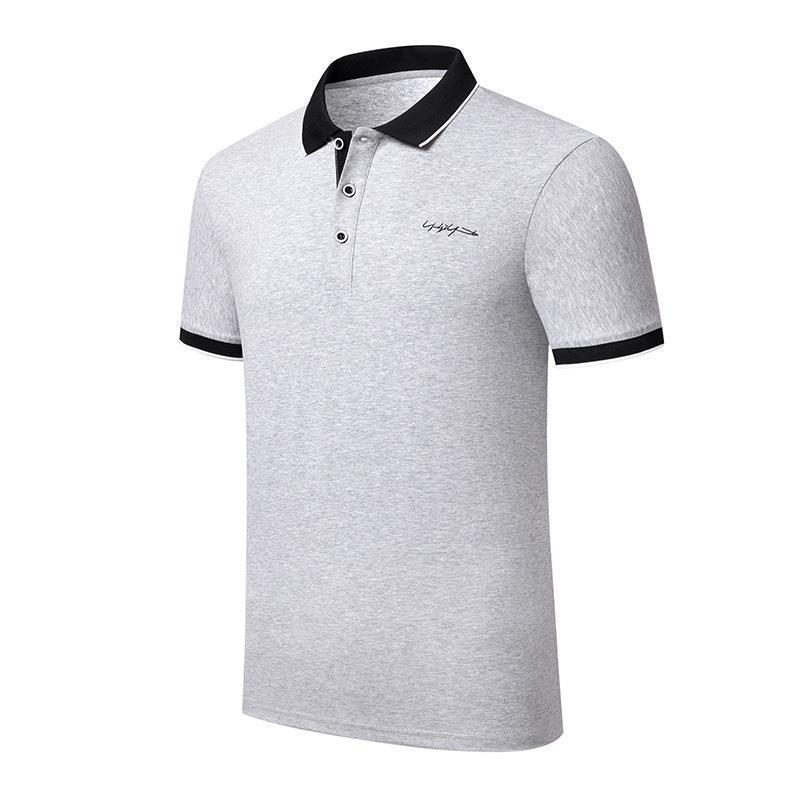 Camiseta de algodón polo hombre ligera de negocios bordado camiseta de mangas cortas golf bordado elástico camiseta de solapa papá