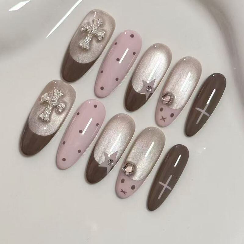 Cross-Border Popular Nail Art Cross-Shaped Alloy Accessories, Super Shiny Full Diamond Retro Silver Chrome Hearts Nail Rhinestones Wholesale Cross-Border Popular Nail Art Cross-Shaped Alloy Accessories, Super Shiny Full Diamond Retro Silver Chrome Hearts Nail Rhinestones Wholesale