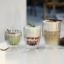 ins双层防烫玻璃杯高硼硅耐高温冷萃冰咖啡杯Dirty杯美式拿铁杯