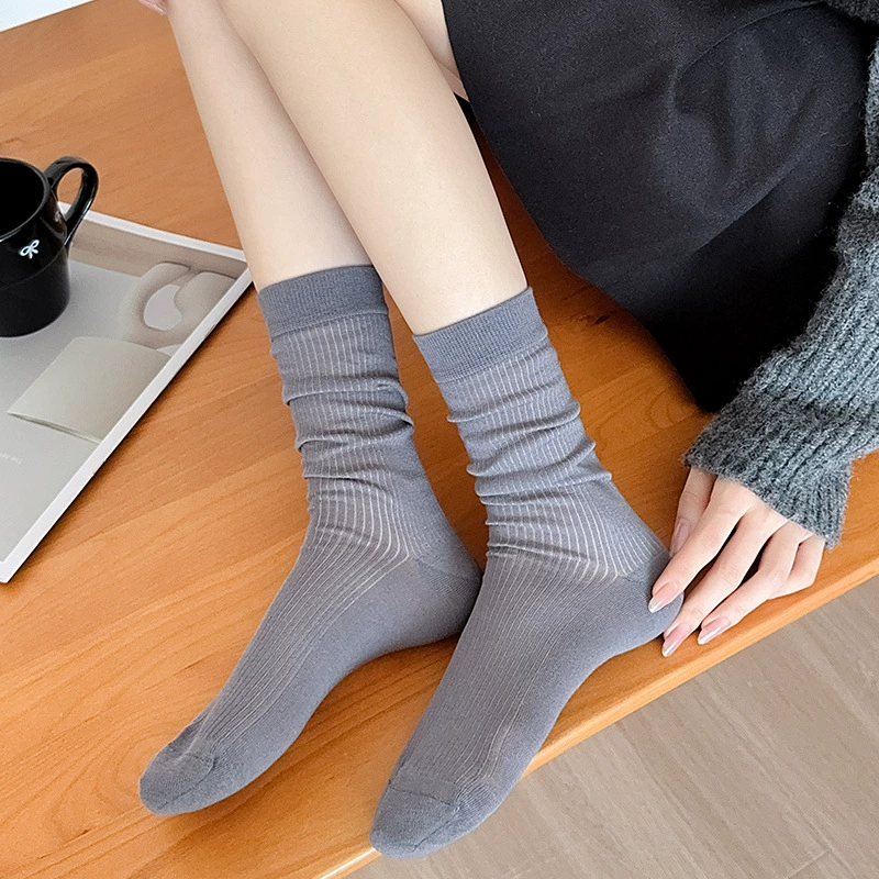 Summer thin colored breathable socks, Korean style, mid length
