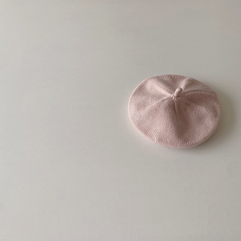 Bebé otoño crema boina color sólido sombrero de punto bebé estilo occidental pintor sombrero niños y niñas todo partido sombrero