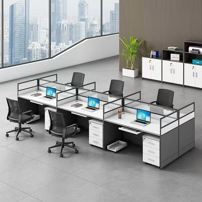 Simple office desk workstation partition screen, four-person workstation partition, simple modern modular computer desk