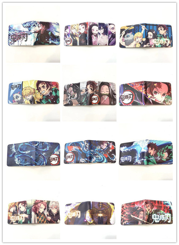 Anime peripheral wallet short folding multiple male and female students teenagers change bag card holder wallet