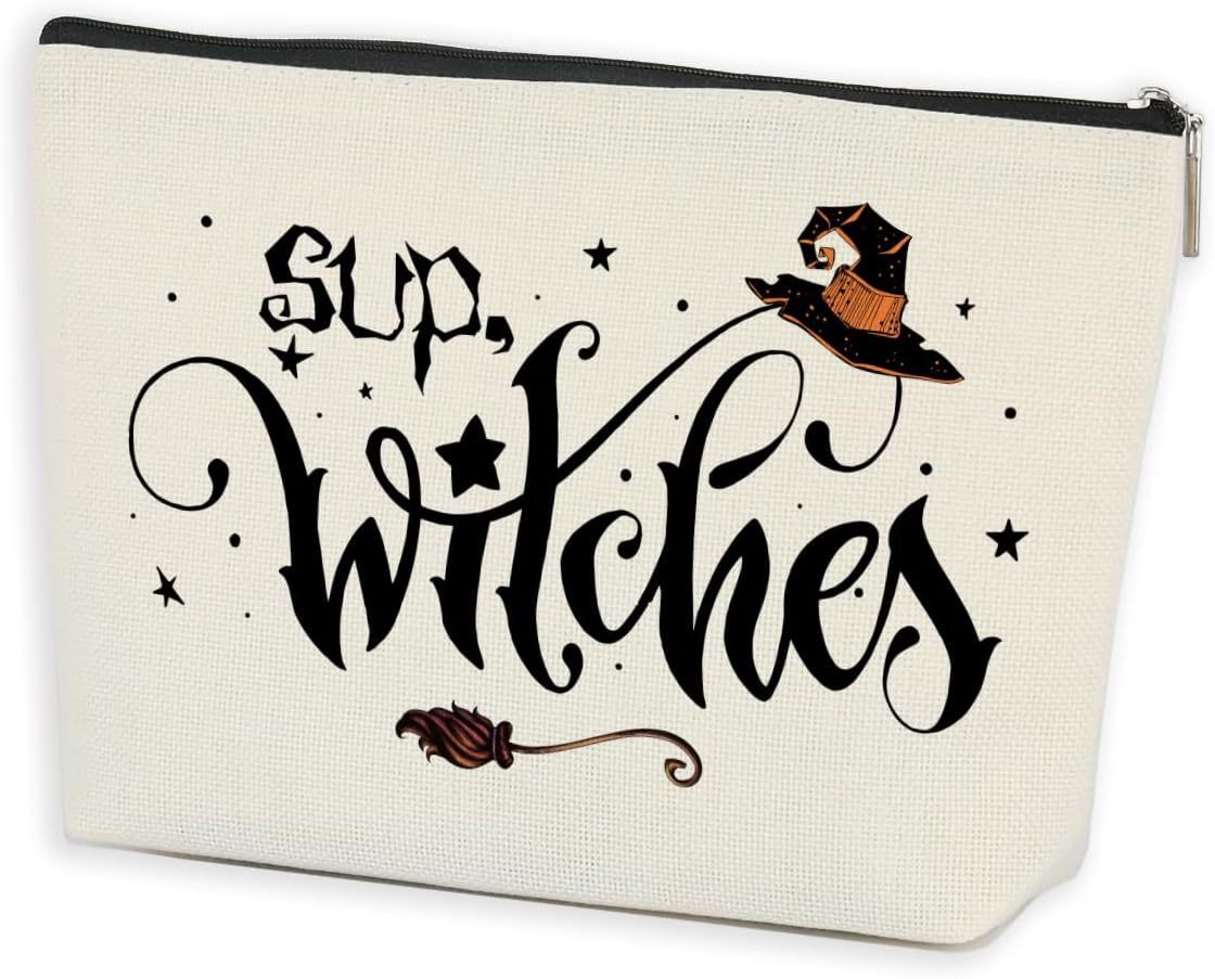 Transfronterizos Amazon Halloween maquillaje letras Halloween brujas maquillaje bolsa bolsa de almacenamiento lino fábrica directa