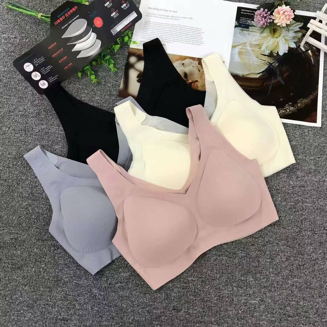 Nueva taza de látex sin marcas de alta calidad, chaleco de dama sin anillo de acero, bra de yoga, ropa interior deportiva, mujer al por mayor