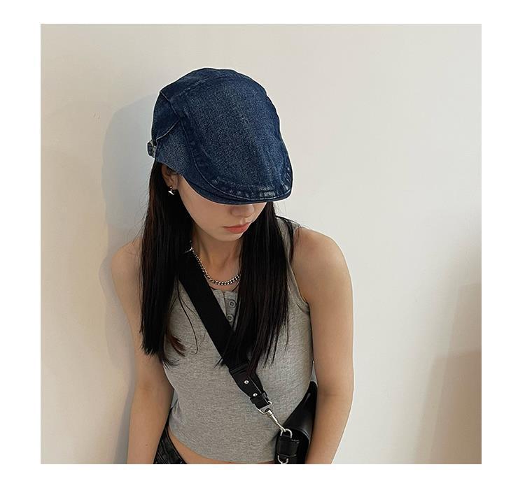 Women's Simple Style Solid Color Flat Eaves Beret Hat display picture 9