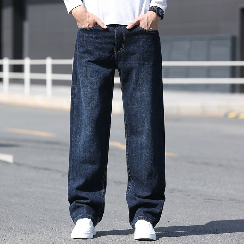 2026 Summer and Autumn New Straight Loose Jeans Plus Size for Big and Tall Men Casual Long Pants Men's Clothing