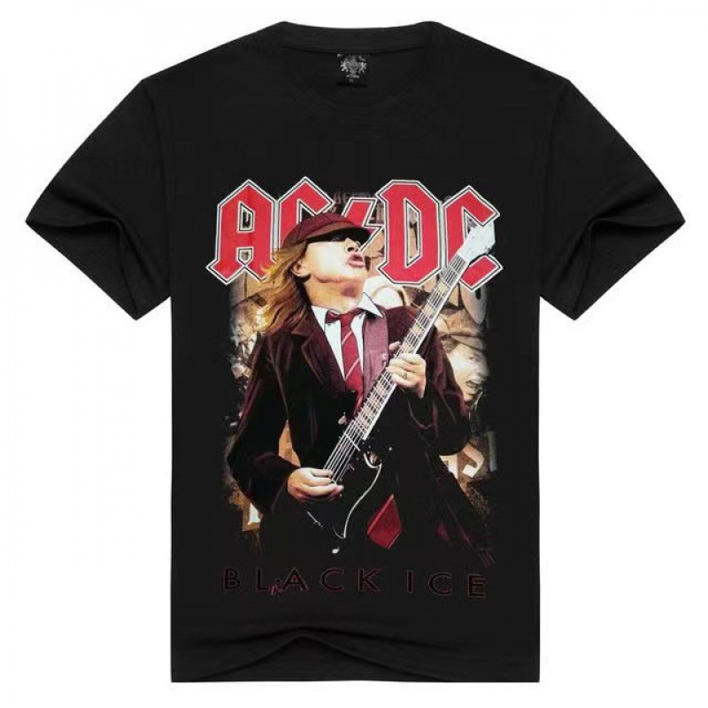 Rock Band Acdc Short-Sleeved T-Shirt Megadeth Gun Flower Metallica Simple Loose Queen Round Neck Men's Rock Band Acdc Short-Sleeved T-Shirt Megadeth Gun Flower Metallica Simple Loose Queen Round Neck Men's
