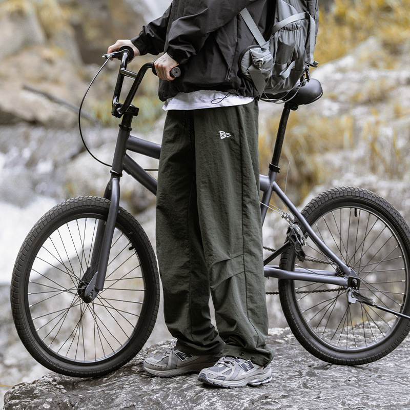 Pleated Design Paratrooper Overalls Men's Spring New Adjustable Foot Button Japanese Outdoor Water-Repellent