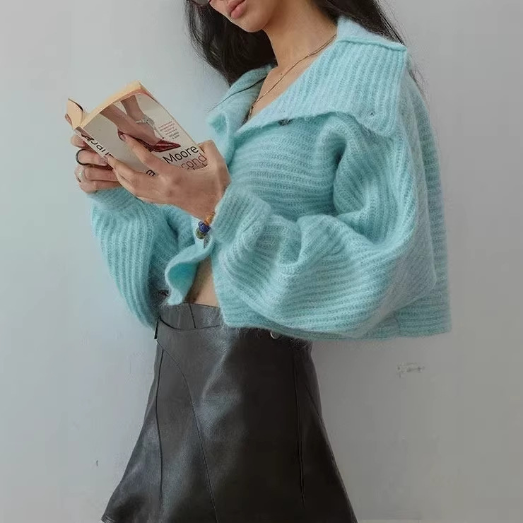 仿羊毛仿马海毛针织开衫2026FW