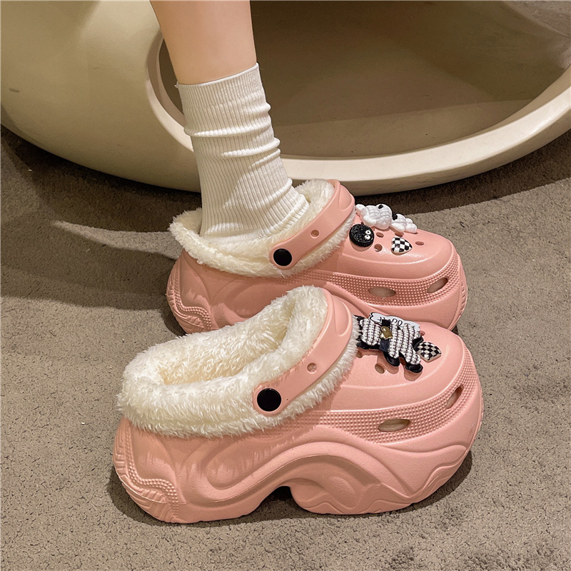 5691 cotton shoes double bear pink