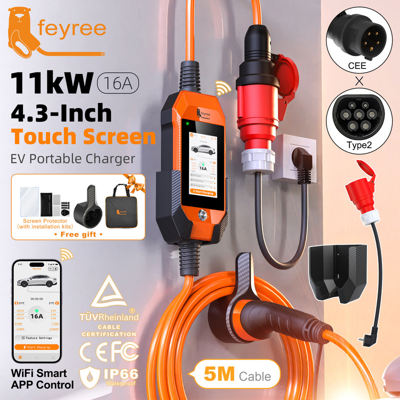 European Standard National Standard 11Kw Touch Screen with App New Energy Vehicle Charger Household Vehicle Charger Ac Portable Charging European Standard National Standard 11Kw Touch Screen with App New Energy Vehicle Charger Household Vehicle Charger Ac Portable Charging