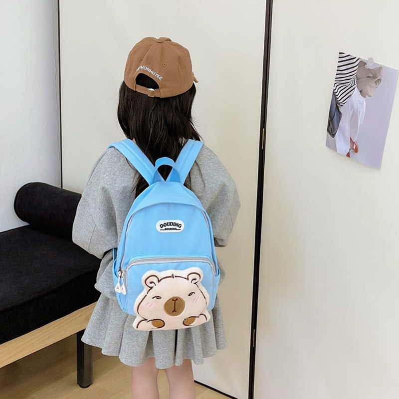 Cute mochila escolar para niñas jardín de infantes Capibara mochila infantil caricatura preescolar mochila para niños pequeños