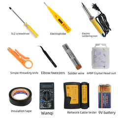 Cross-border 17-in-1 network maintenance tool combination set JM-P15 line tester electric soldering iron network pliers package 