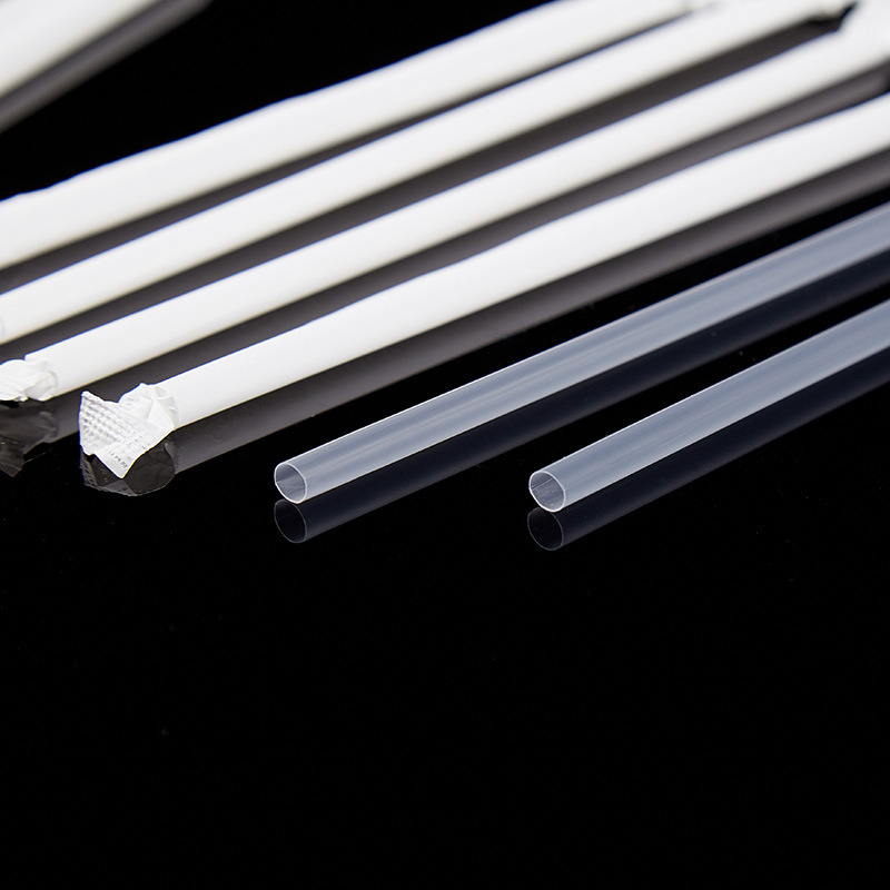 Milk tea straw single packaging disposable thick straw 23cm transparent large straw kraft paper thin drink small straw 