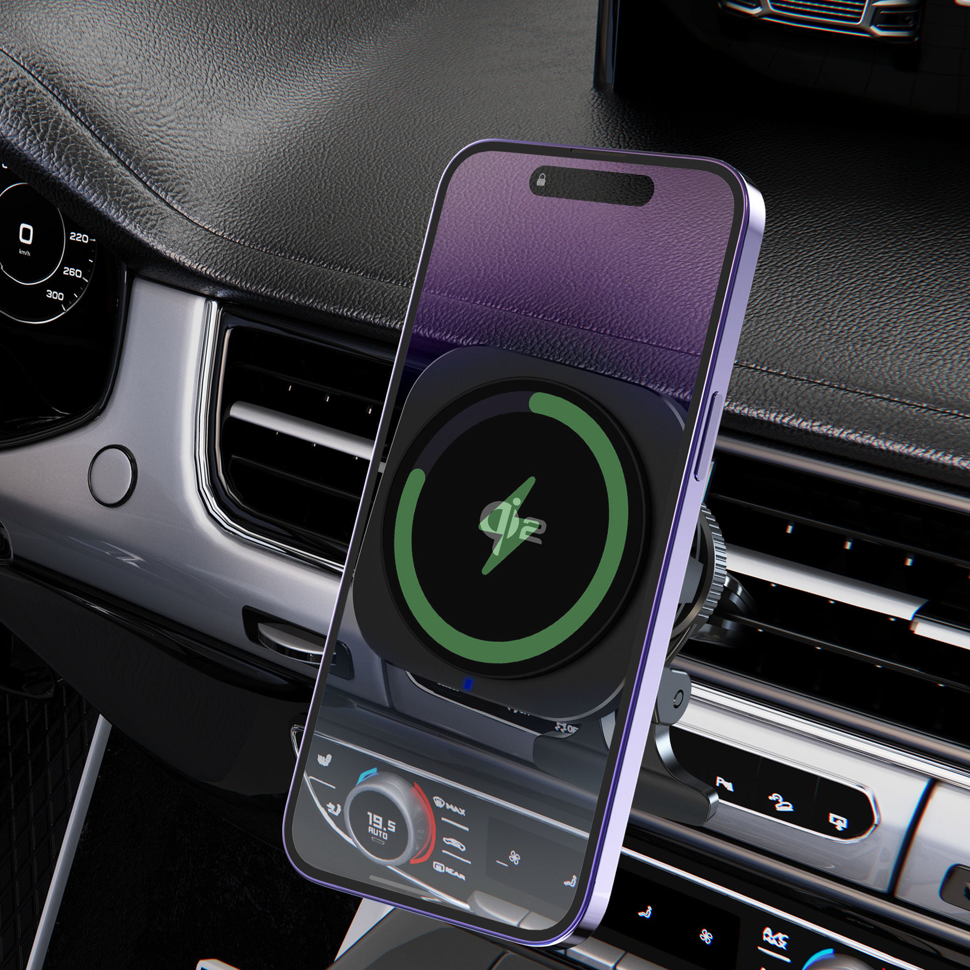 Magnetisk trådløs biloplader qi2 med kølesystem_voghion.com