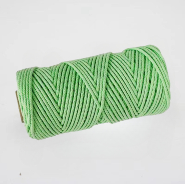 Cuerda de algodón con núcleo de color de 4mm, cuerda de nudo, pulsera de cuerda tejida a mano, cuerda de algodón, cuerda de tapiz, funda de botella creativa, cuerda decorativa