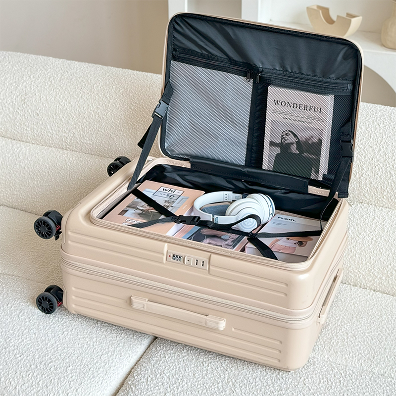New Side Opening Luggage Large Capacity Expandable Carry On Quiet Travel Suitcase For Men And Women 1/9 Opening_voghion.com