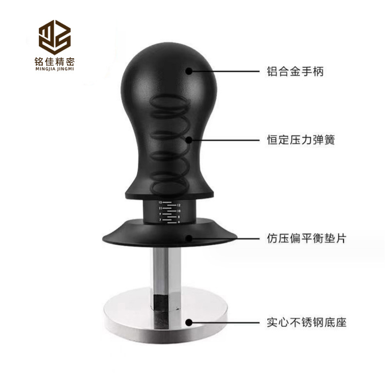 Acero inoxidable con escala café 58mm hilo inferior polvo prensa ajustable elástico relleno café en polvo prensa martillo