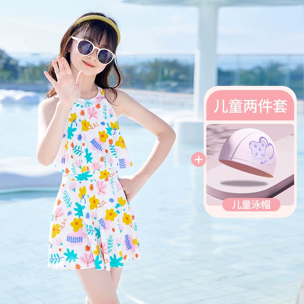 Beige swimming cap, set