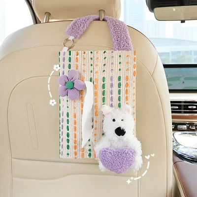 Car tissue box/set: Cartoon Cute Puppy Car Seat