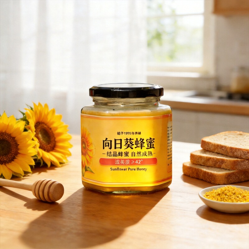 Sunflower Honey Selection Pure Crystallized Yellow Peak Honey Honey Source Factory Multi-Platform Dropshipping 500g
