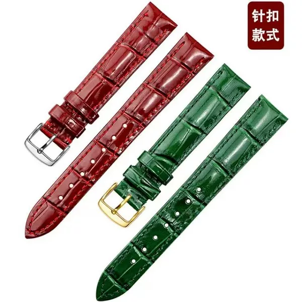 Ice bright high-gloss cowhide leather strap unisex bamboo pattern color is watch strap manufacturers