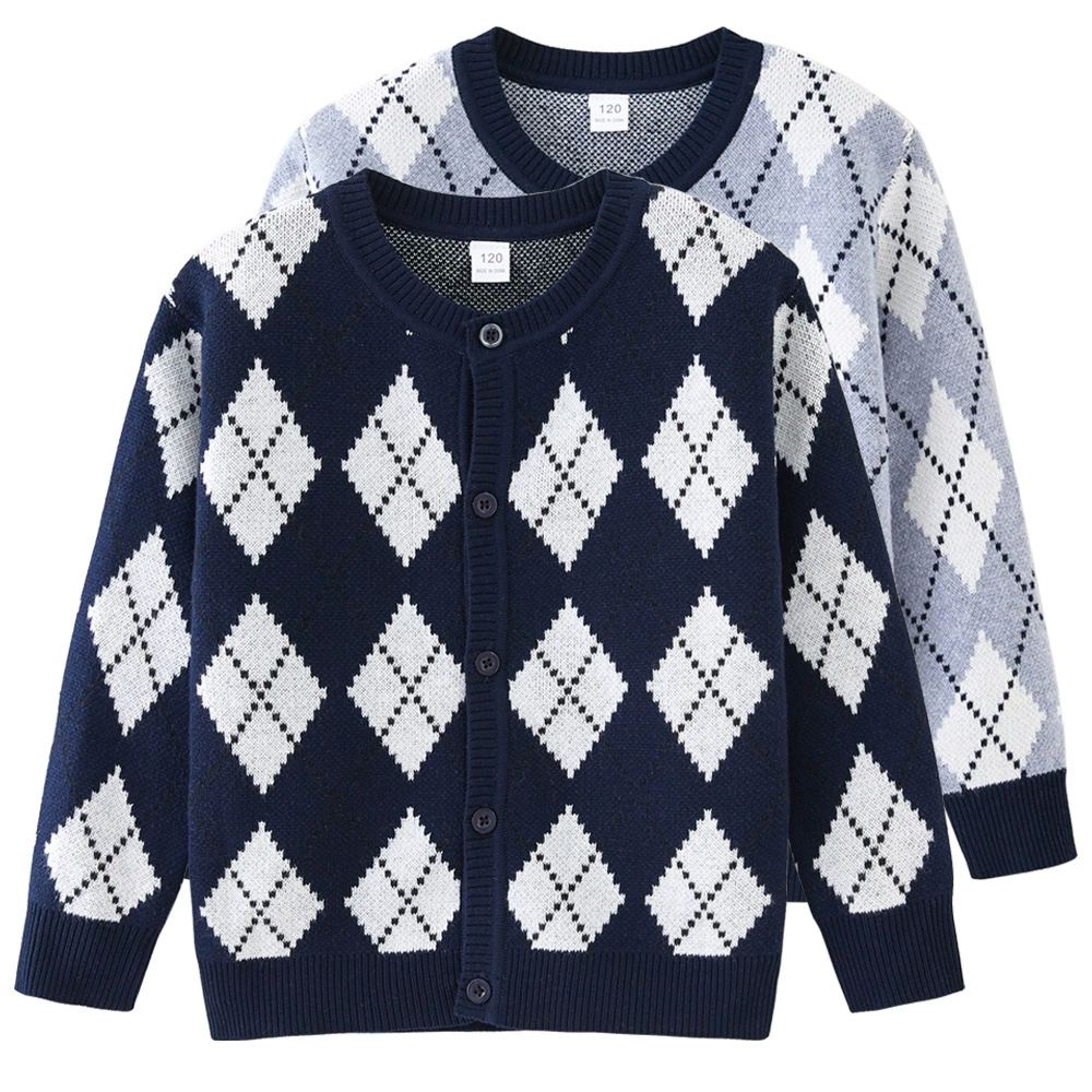 Детский стеганый свитер-кардиган с контрастными вставками, школьная форма JK, весна-осень 2025, для девочек, трансграничная доставка.