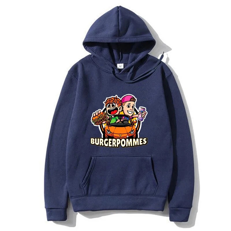 Burgerpommes Icrimax Graphic Hombre/Mujer Sudadera con capucha Nuevo Traje de calle casual de hip-hop cómodo