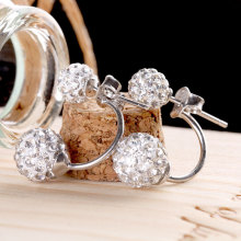 京东天猫时尚香巴拉满钻球四球耳钉气质香巴拉水钻微镶钻公主耳饰