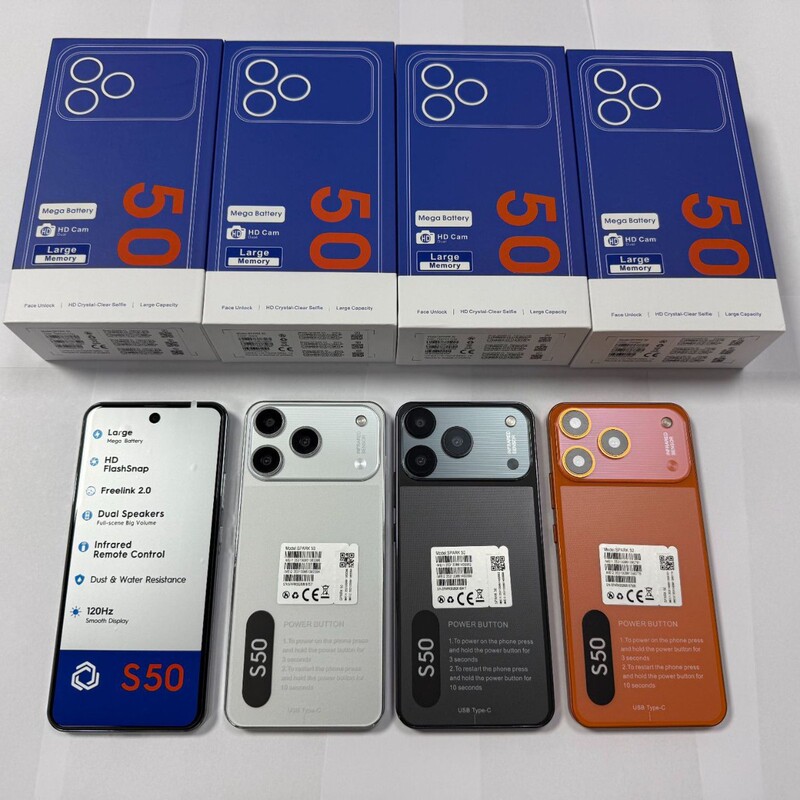 Spark 50 Cross-Border E-Commerce Hot-Selling Smart Android 4g Mobile Phone in Stock New Smartphone Model 16+1Tb