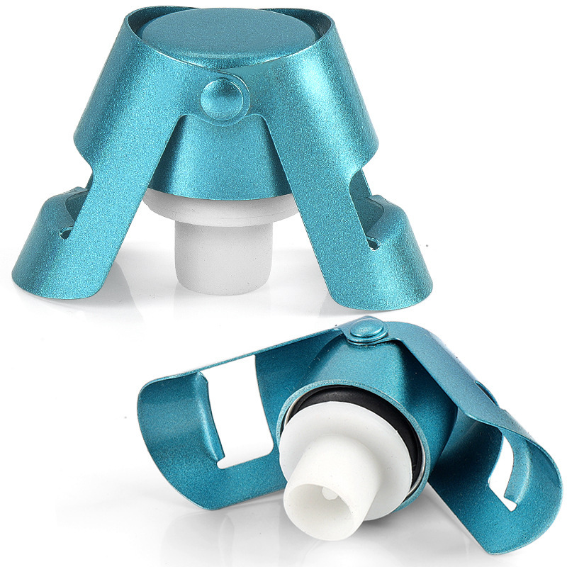 스프레이 페인트 블루 스테인레스 스틸 샴페인 스토퍼 - 긴 캡