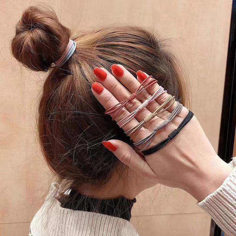 Banda de goma negra estilo coreano de alta calidad cuerda de cabello banda de cabello de mujer básica simple banda de goma elástica alta internet celebridad accesorios para el cabello