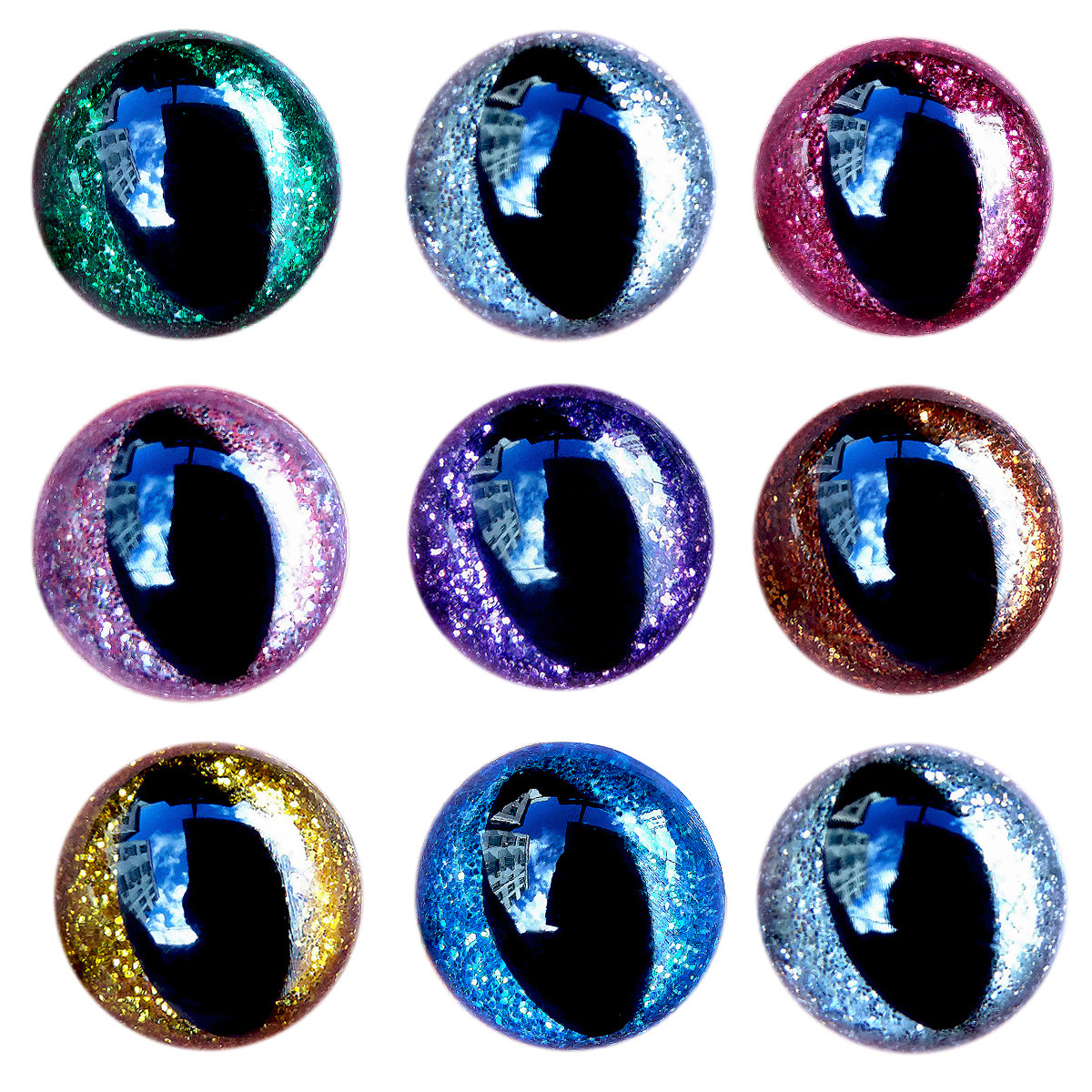 Cross-border 12-24mm de alta calidad de Cristal ojos de gato brillante brillo ojos de Cristal de peluche muñeca de juguete Accesorios