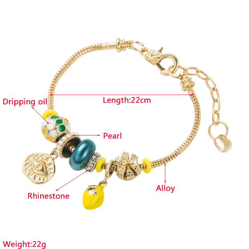 Fashion Devilu0027S Eye Copper Bracelets Enamel Inlay Rhinestones Pearl Copper Bracelets