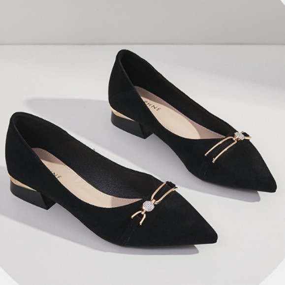 2026 primavera y verano nuevos zapatos de cabeza afilada y superficial damas tiernas zapatos de trabajo de tacones altos negros