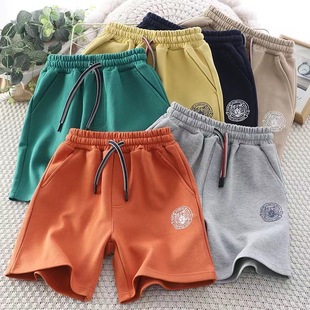 Boys' Shorts 2024 New Stylish Children's Summer Mid-Length Pants for Outdoor Wear, Big Kids' Sports Casual Knee-Length Shorts