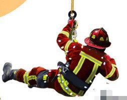 Navidad bombero colgante árbol de Navidad decoración acrílica creativa de incendios perimetrales adornos de automóviles colgante image 7