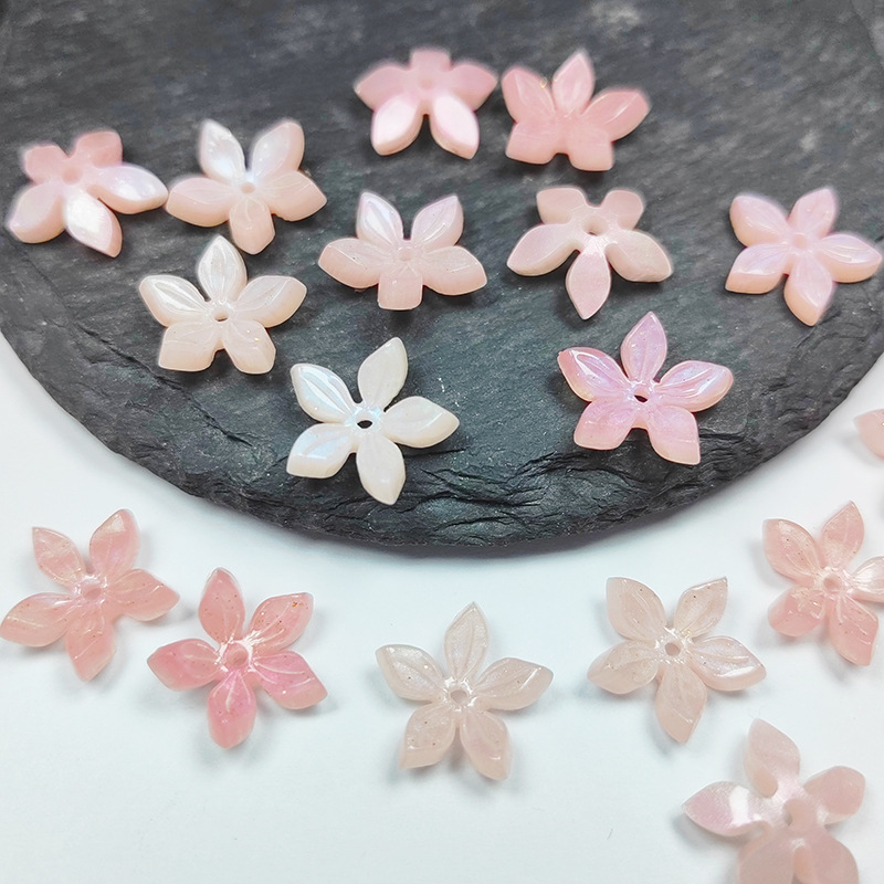 Acetic acid board material, about 13mm 3D shape, small crape myrtle hole DIY handmade hairpin earrings for Hanfu