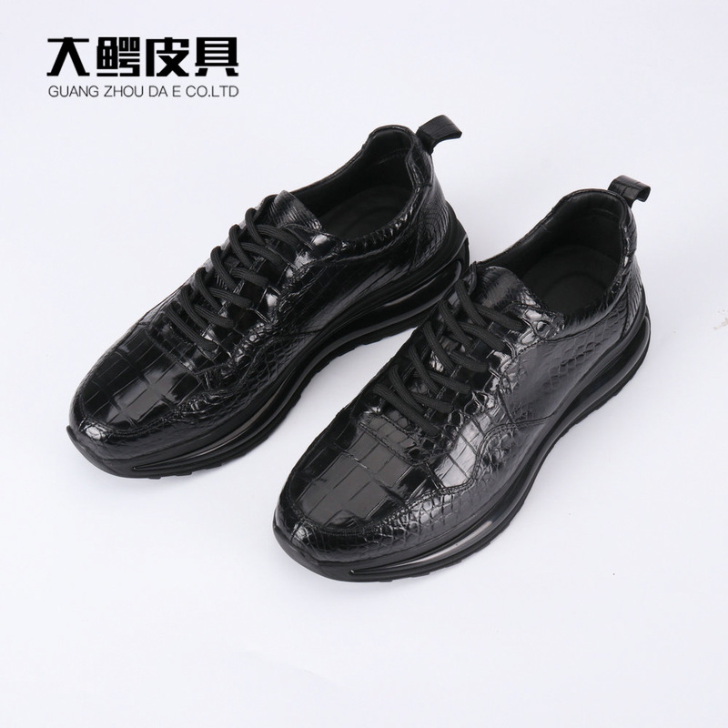 Men's Crocodile Belly Sports Casual Shoes Genuine Leather Shoes Men's Trendy Versatile Rubber Air Cushion Bottom Men's Shoes Wholesale