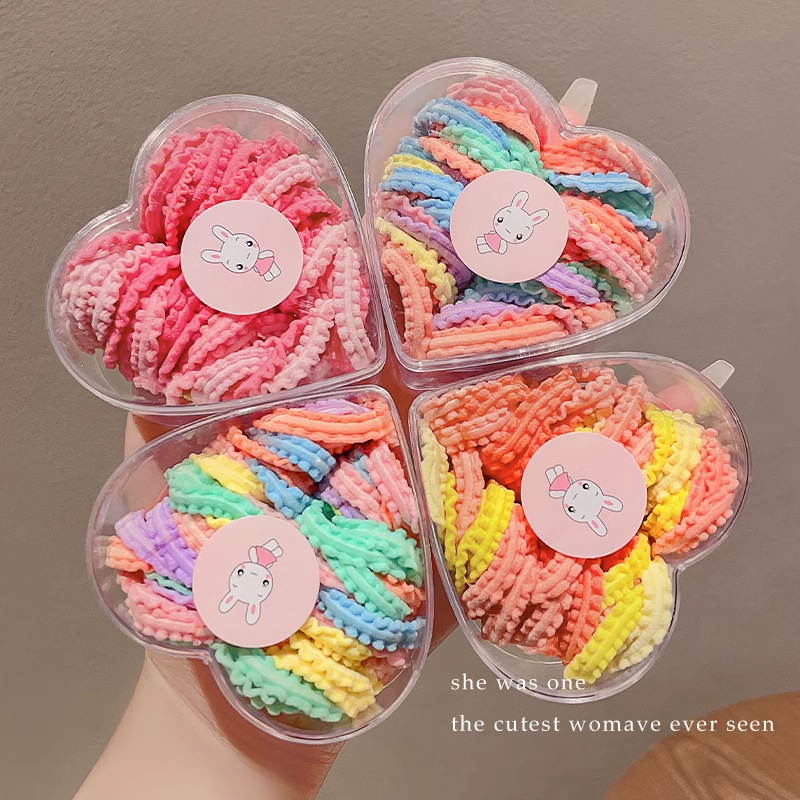 Niños lindos cuerdas de cabello de color no lastiman cuerdas de cabello niñas bebés de alta elasticidad pulgar anillo de cabello tocado