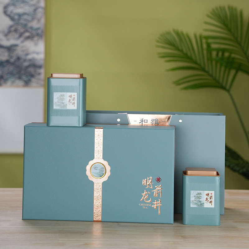 新款明前龙井茶叶礼盒装空盒高档半斤装绿茶狮峰龙井包装盒空礼盒
