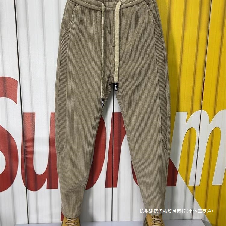 Demi-season corduroy fashionable solid color sports casual trousers…