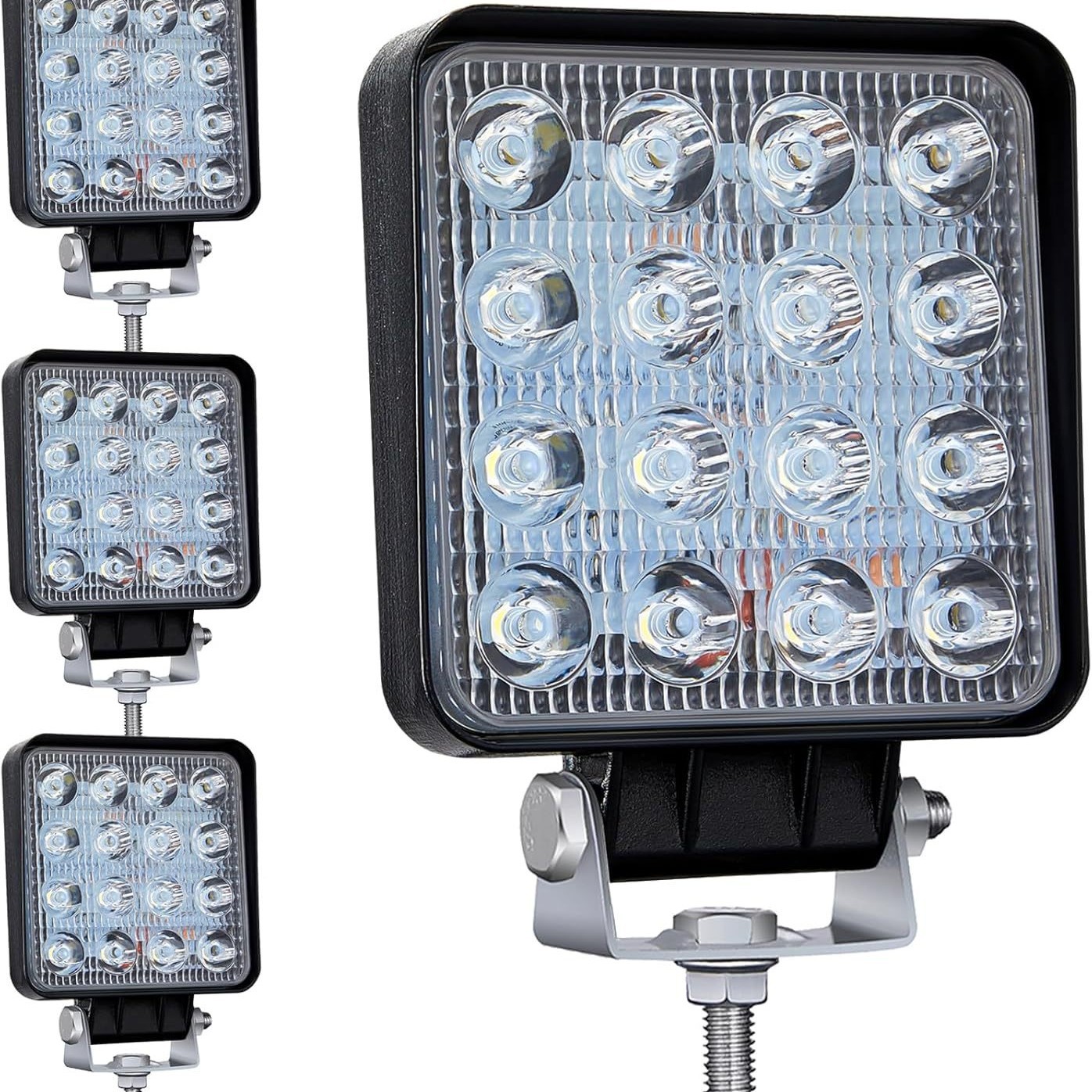 Automóvil LED lámpara de trabajo cuadrada 16 lámpara 48W lámpara auxiliar transformar faro de motocicleta foco de lámpara de vehículo todoterreno image 1