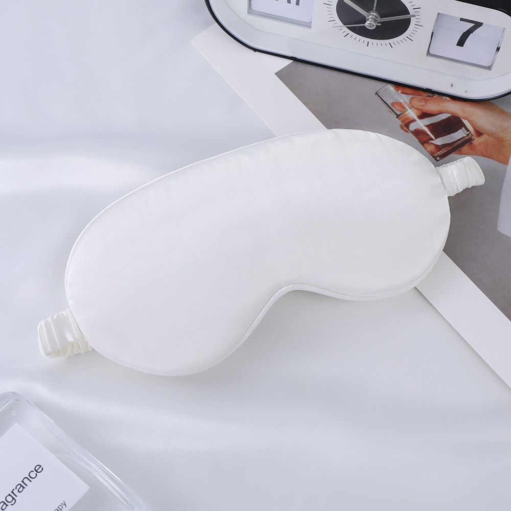 Máscara de Ojos de seda artificial de doble cara de seda de morera sombreado máscara de ojo del sueño logotipo impreso viajes al aire libre esencial en stock al por mayor