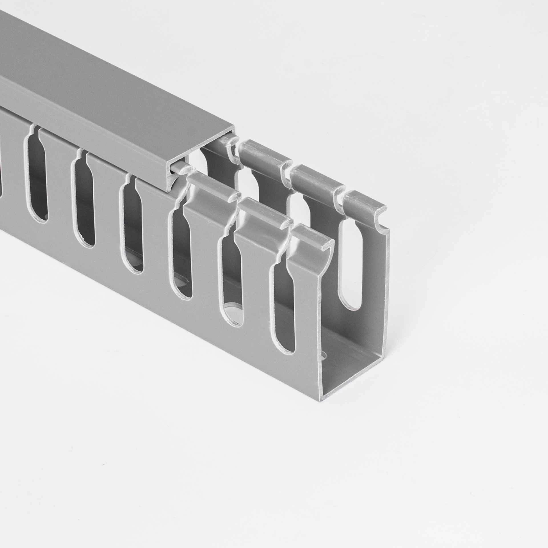 50*25PVC粗齿方形工业环保灰色配电箱柜控制固定阻燃绝缘灰色线槽